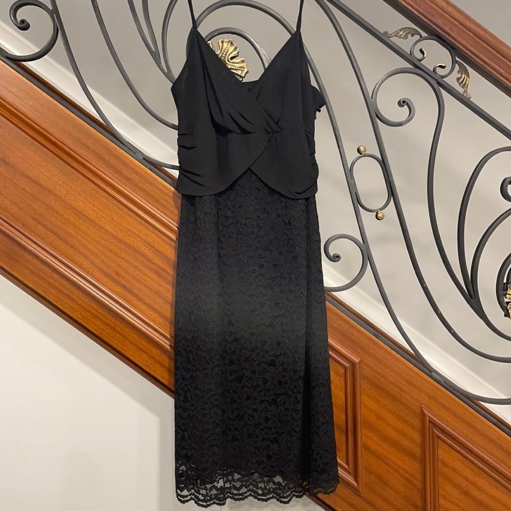 Bandolino Black lace and chiffon dress- 14